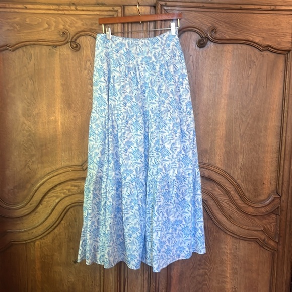 J.McLaughlin Ophelia Cotton Voile Floral Print Tiered Ruffle Maxi Skirt - Picture 5 of 12